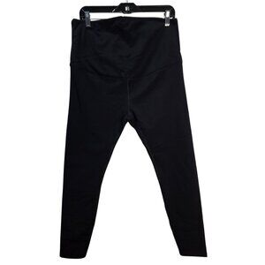 NWOT | Black High Waisted Maternity Support Leggings Activewear Thick Knit | Lar